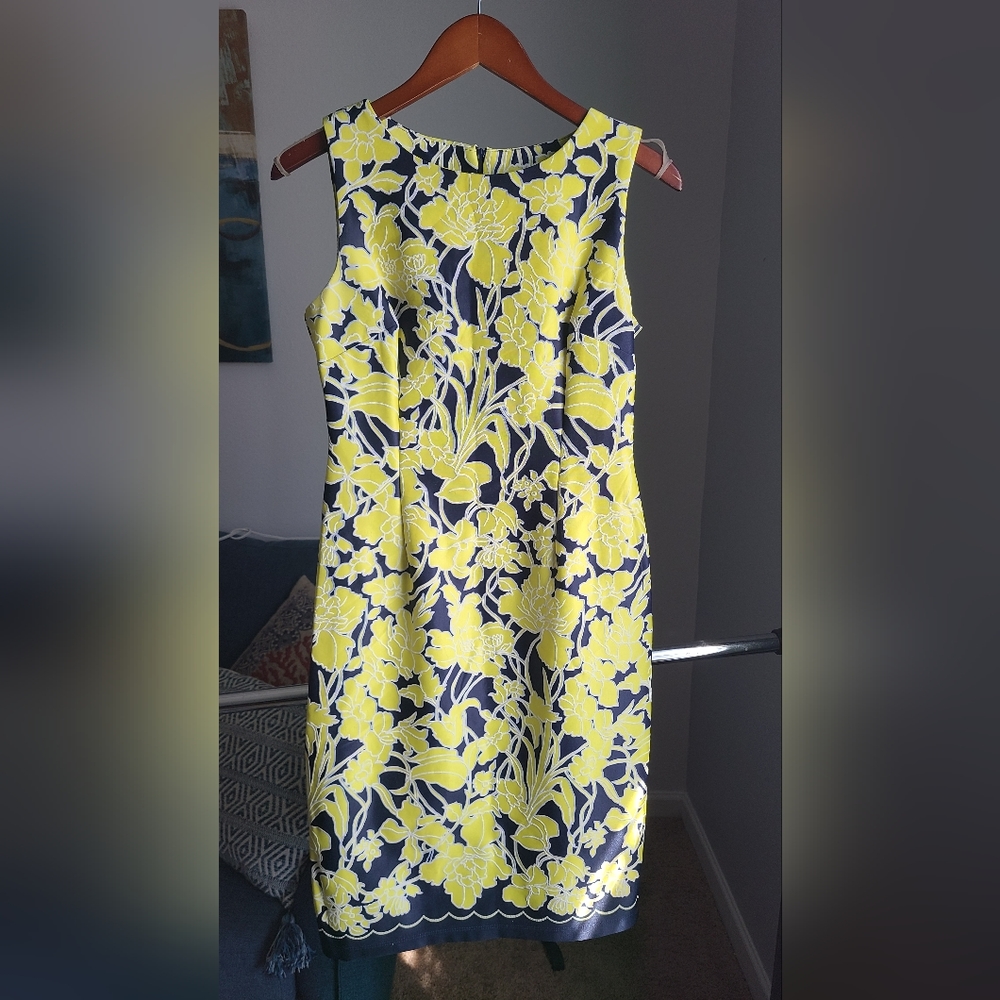 Shelby Palmer Dress Yellow/ Navy Blue size 8